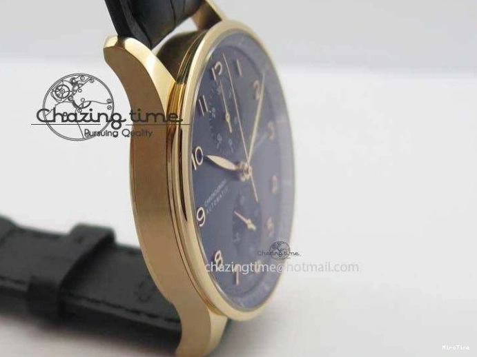 MIROTIME 0214 Portuguese Chrono RG IW371415 ZF 1:1 Best Edition Black Dial On Black Leather Strap A79350 (Slim Movement) FashionForward 7264